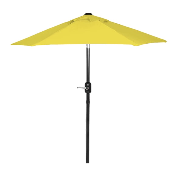 Punchau 6 Ft Boho Outdoor Patio Umbrella, 6 Foot Patio Table Umbrella, Easy Open/Close Crank and Push Button Tilt Adjustment - Yellow