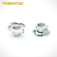 thumbnail image 2 of POWERTEC 50PK 3/8-16 T Nuts, 4 Pronged Tee Nuts for Bolts and Stem Caster Wheels, Threaded Inserts for Wood Working, Rock Climbing Holds and Furniture, For Use with Hammer | 7/16" length, QTN1115, 2 of 5
