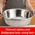 thumbnail image 3 of 16 Inch Footed Stainless Steel Mixing Bowl, Rust-Resistant Large Salad Bowl, Fruit Veg Wash Basin Dish Pan, Easy Clean Durable Father’s Day Kitchen Gift, 3 of 11