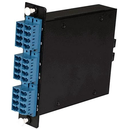 24-fiber MTP Cassette, 9/125µm Single Mode Fiber, 2 rear MTP/female Port, 6 LC Quad Ports