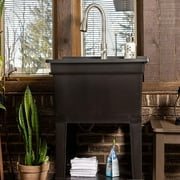 UTILITYSINKS Plastic 24 Freestanding Compact Workshop Utility Sink, Black