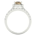 thumbnail image 4 of 2.01 ct Brilliant Princess Cut Yellow Moissanite 14k White Gold Halo Solitaire with Accents Engagement Bridal Wedding Ring Band Set size 4.75, 4 of 7