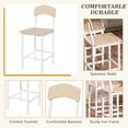 thumbnail image 4 of UHOMEPRO Counter Height Table Set of 5, Modern Extendable Kitchen Table Set, Rectangle Dining Room Table Set, Drop Leaf Dining Table and 4 Stools Set for Kitchen Dining Room Nook, Natural&White, 4 of 11