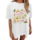 thumbnail image 5 of Camisetas de Manga Corta para las Mujeres Impresión Floral Cuello Redondo Gota Hombro Manga Superior Moda Casual Verano Camisetas de Manga Corta para las Mujeres, 5 of 7