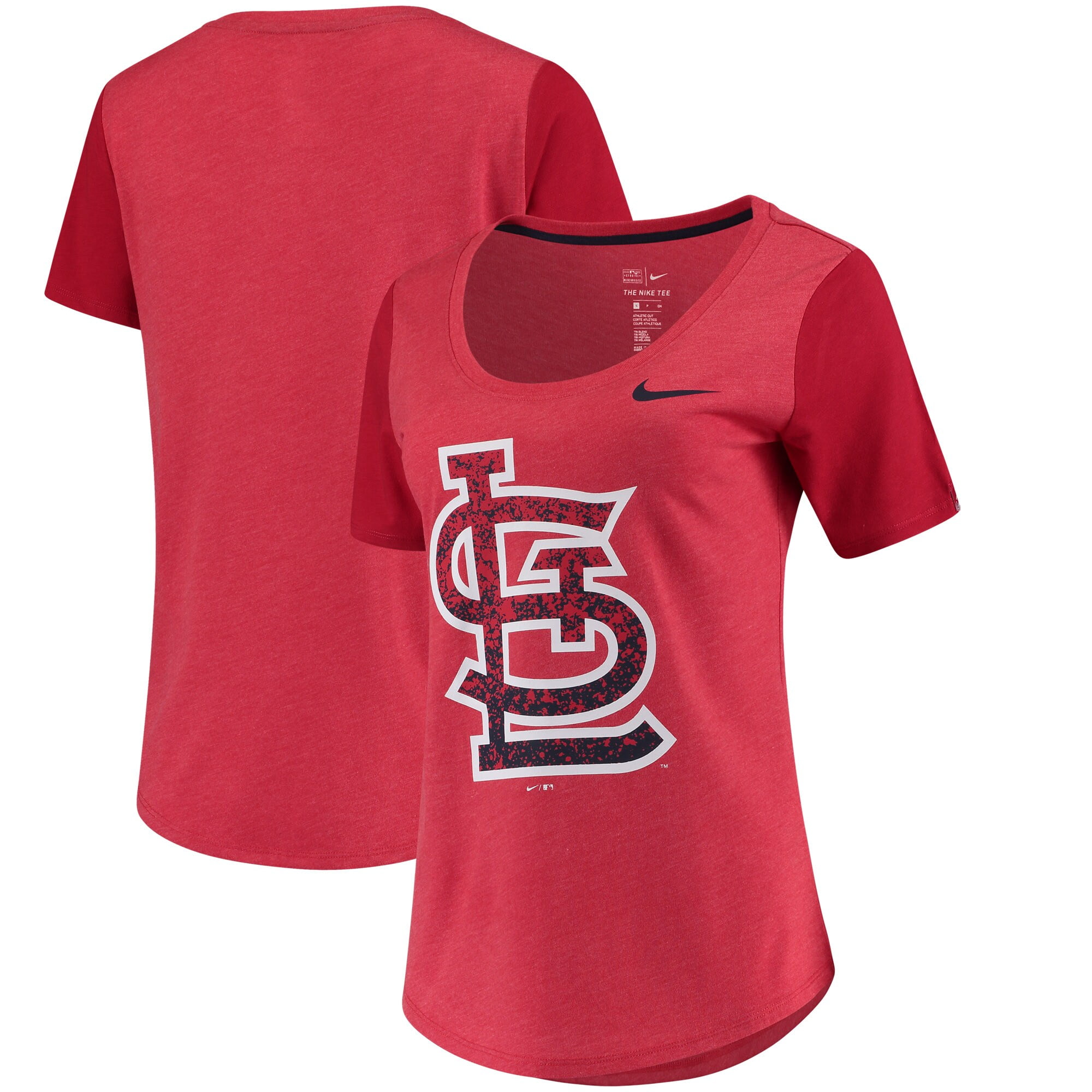 St. Louis Cardinals Nike Women&#39;s Tri-Blend Scoop Neck T-Shirt - Red - 0 - 0