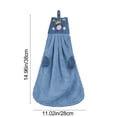 thumbnail image 1 of Kitchen Hand Towels Coral Fleece Solid Color With Piglet Design 38 cm x 28 cm Hanging Rope Edge, 1 of 6