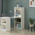 thumbnail image 4 of Basicwise QI004018.WT.M 47.25 x 20 x 47.25 in. Computer Writing Workstation Table with Combo Bookshelf Bookcase, White - Medium - Rectangle, 4 of 5