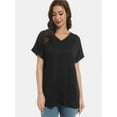 thumbnail image 3 of Women's Tshirts Casual V Neck Short Sleeve Loose Summer Tunic Tops, 3 of 6
