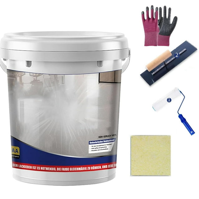 Vansen Peinture pour Plancher, Peinture pour Plancher Époxy Vansen, Peinture pour Plancher de Sable Coloré Époxy, Peintures pour Plancher Époxy Résistantes à l'Usure Antidérapantes Auto-Nivelantes, Imperméables, pour l'Intérieur et l'Extérieur