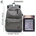 thumbnail image 2 of PULLIMORE Canvas Laptop Backpack, Waterproof School Backpack With USB Charging Port, Fits Most 15.6 Inch Laptop (Khaki), 2 of 7