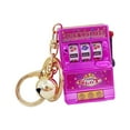 thumbnail image 2 of Bunblic Lucky Slot Machine Bank with Rotating Reel Compact Fruit Machine Slot Pendant Bag Pendant with Bell Portable Key Chain Keyring Charm for Girls Rose red, 2 of 8