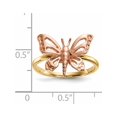 thumbnail image 4 of 14K Two-Tone Polished Butterfly Ring (Size 7) Made In United States r628, 4 of 4