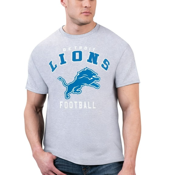 Men's Starter Gray Detroit Lions Logo Graphic T-Shirt