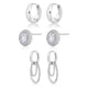thumbnail image 1 of Juego de 3 Pendientes Elegantes y Brillantes JeenMata en Oro Blanco, 1 of 5