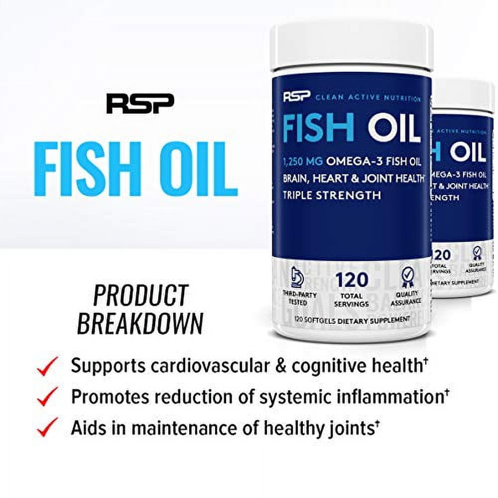 RSP Fish Oil Pills, Omega 3 Supplement, Naturally Sourced and