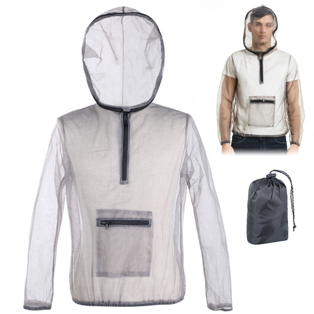 Chaqueta Bug Malla Ultraligera exterior con capucha Bug Jacket Anti-mosquito See Through Protección Tomshoo Chaqueta Bug