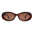 thumbnail image 3 of Womens Oval Mod Vintage Iconic Thick Plastic Fashion Sunglasses Tortoise - Brown, 3 of 8