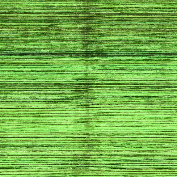 Ahgly Company Indoor Square Oriental Green Modern Area Rugs, 3' Square