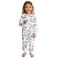 thumbnail image 2 of Kids Coloring Pajamas Valentines Easter Pajamas For Girls Boys Long Sleeve Shirts Top Pants Sleepwear Loungewear Set Fall Baby Clothes Carnival Birthday Christmas Gifts For Grandkids #03 White,3Y, 2 of 7