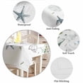 thumbnail image 6 of Green Coastal Tablecloth Square Table Cloth 60x60 , Waterproof Tablecloth Outdoor Table Cloth, Summer Eucalyptus Leaves Beach Ocean Starfish Conch Washable Table Cover for Kitchen Dining Party, 6 of 8