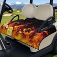 thumbnail image 3 of Psesaysky Golf Cart Seat Covers with 4 Pockets Soft Golf Cart Seat Towel Blanket, Extra Handle, Foldable and Washable, Suit EZGO TXT RXV/Club Car Seats, 3D Flame, 3 of 8