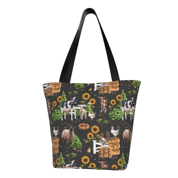 Easygdp Farm Animals 2 Bolso de Hombro para Mujer, Bolso Bandolera y Cartera de Mano Elegante para Uso Diario
