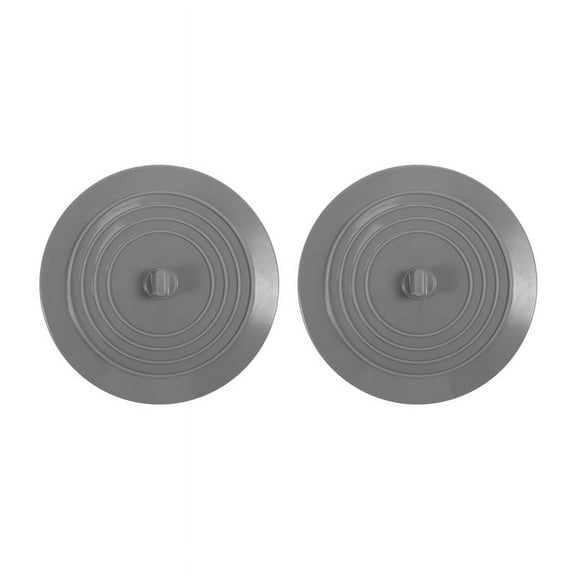 2 Pack Bathtub Stopper, 6 Inches Large Silicone Tub Flat Suction Drain Covers, Bath Plug for Tub, Kitchens, Bathrooms and Laundry(Gray)