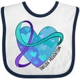 thumbnail image 3 of Inktastic Suicide Prevention Awareness Purple and Teal Heart Ribbon Boys or Girls Baby Bib, 3 of 4