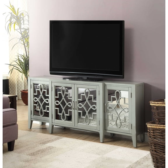 72" X 15" X 32" Antique Gray Wood Console Table