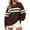 8# Light Brown, variant on Women Varsity‑Style Striped Sweatshirt Oversized Long Sleeve Pullover Crew Neck Casual Fashion Tops