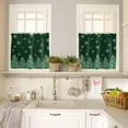 thumbnail image 4 of Green Christmas Tree Kitchen Curtains and Valances Set, Rod Pocket Curtains Tier Farmhouse Window Curtains 36 Inch Length, Winter Snowflake Star Ball 3 Piece Kitchen Curtains Set, 4 of 6