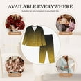 thumbnail image 4 of Uemuo Gold Glitter Gradient Pattern Womens Pajama Sets,PJ Set for Women,Pajamas for Women Logo,Long Sleeve Pajama Set for Women,Soft Long Sleeve Top With Pants-Small, 4 of 9