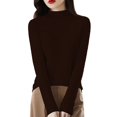 thumbnail image 2 of IMENGL Chandail-Over Semi-Haut pour Femmes Printemps, Marron m, Taille M-2TG, 2 of 4