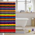 thumbnail image 3 of Manfei Tribal Serape Stripe Shower Curtain 72Wx84L, Vivid Horizontal Bathroom Shower Curtain, Rich Multicolor, 3 of 5