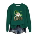 thumbnail image 3 of Binmer Women's St. Patrick's Day Sweatshirt,Irish Leprechaun Long Sleeve Graphic Sweatshirts, Women's Plus Khaki,Size L, 3 of 6