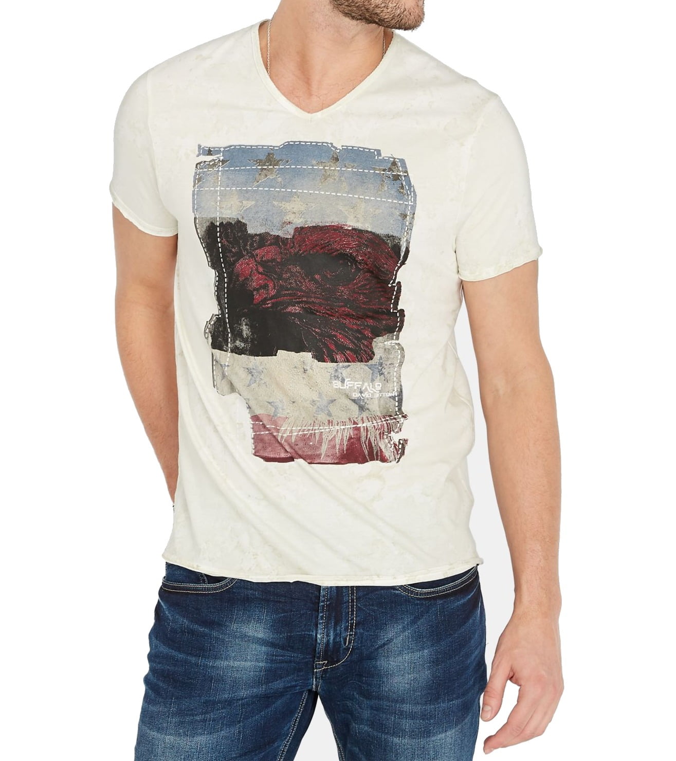 Buffalo Jeans - Mens T-Shirts V-Neck Eagle Graphic Tee XL - Walmart.com ...