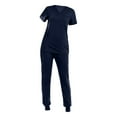 thumbnail image 4 of Conjunto de uniforme médico para mujer con múltiples bolsillos, cómodo y profesional, para enfermera. XL, 4 of 9