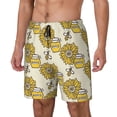 thumbnail image 2 of Fotbe Cartoon Honey Pot Bee Sunflower Men’s Swim Trunks Quick Dry Swim Shorts Board Shorts with Mesh Lining-Small, 2 of 9