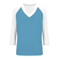 thumbnail image 6 of Womens 3/4 Length Sleeve Tops, Yigetop Women's Tops Printed Women's Top 3/4 Sleeves Blouse Short Sleeve T Shirt V Neck T Shirt 3/4 Sleeve Top Sky Blue 2XL, 6 of 6
