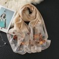 thumbnail image 2 of Bufanda de seda para mujer, chales y abrigos ligeros para bodas, moda Pashmina, bufandas bordadas, 2 of 5