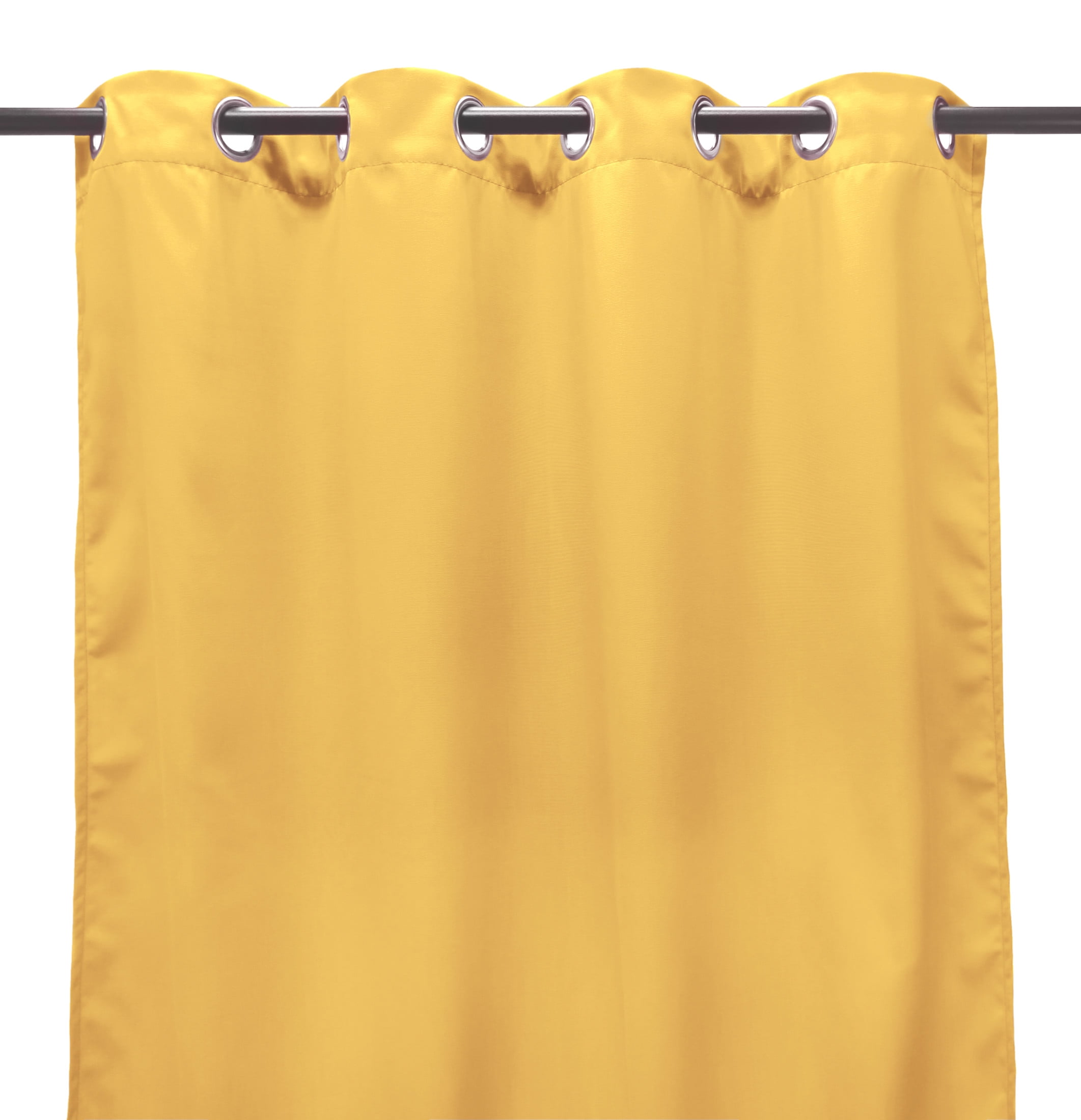 Jordan Manufacturing 54" x 96" Canary Yellow Solid Grommet Semi-sheer Outdoor Curtain Panel (2 Pack)