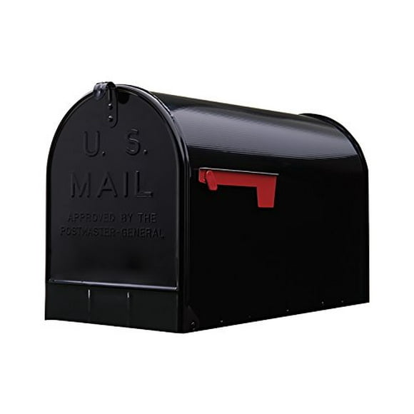 Gibraltar Mailboxes Stanley Extra-Large Capacity Galvanized Steel Black, Post-Mount Mailbox, ST200B00