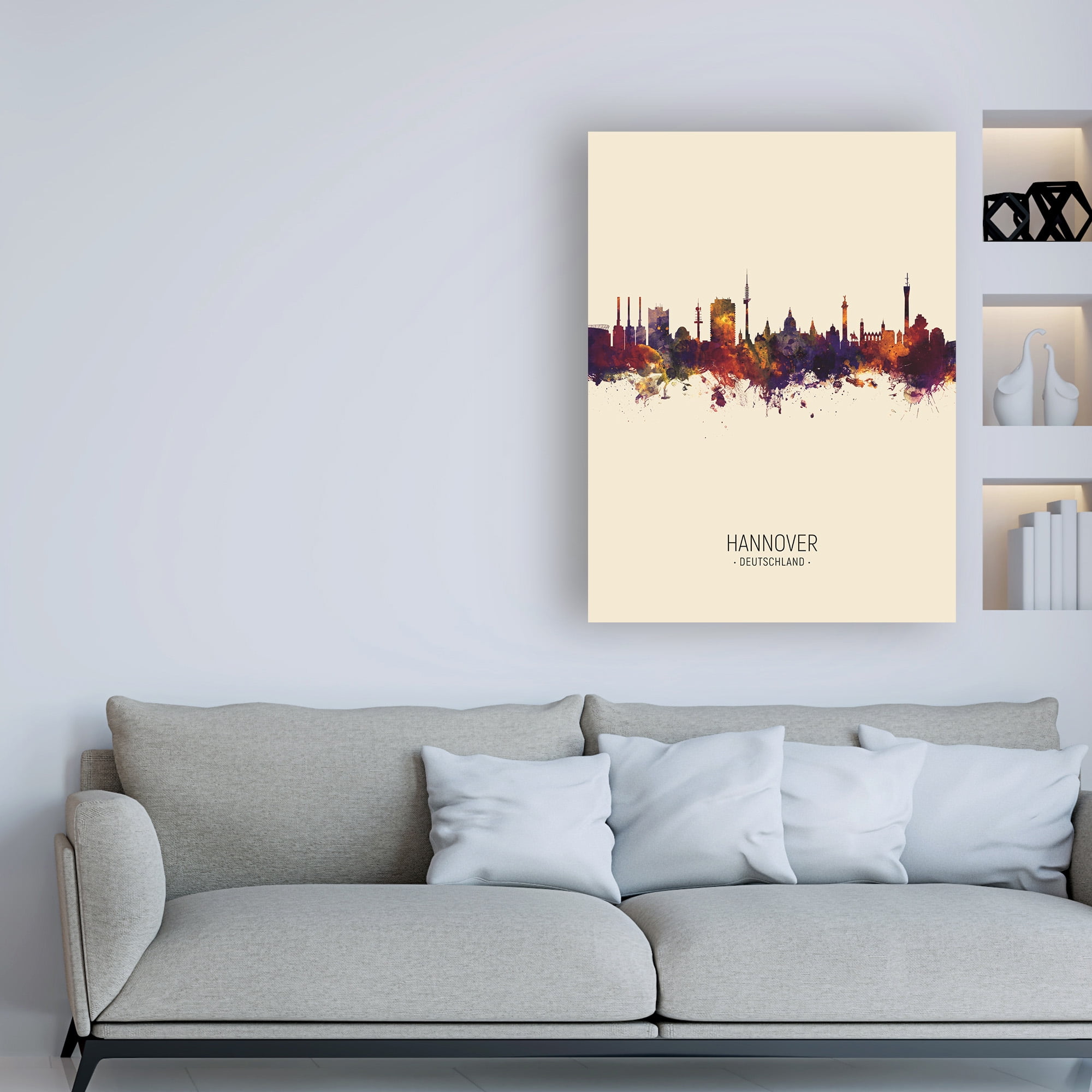 Trademark Fine Art 'Hannover Germany Skyline Portrait III' Canvas Art by Michael Tompsett