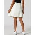 thumbnail image 4 of DARING DIVA Women's A-Line Flared Pleated Midi Denim Skirt L White, 4 of 6