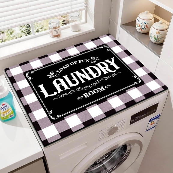 Washer and Dryer Covers for the Top 23.6" X 19.7", Washer and Dryer Top Protector Mat, Non Slip Washing Machine Dust Cover Pad for Laundry Room Kitchen Home Decor
