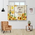 thumbnail image 2 of Sunflower Floral Kitchen Curtains - Rustic Flowers Vintage Retro Farmhouse Short Cafe Tier Curtains Spring Plant Bees Art Decor for Dining Room Rod Pocket Window Drapes 36 Inch Length 2 Panels, 2 of 5