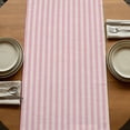 thumbnail image 5 of Pink Striped 90 Inch Table Runner, Modern Simple Farmhouse Beige Vintage Farmhouse Dresser Scarf Cotton & Linen Tablerunner for Dining/Kitchen Island/Holiday Party Décor 13" x 90", 5 of 9