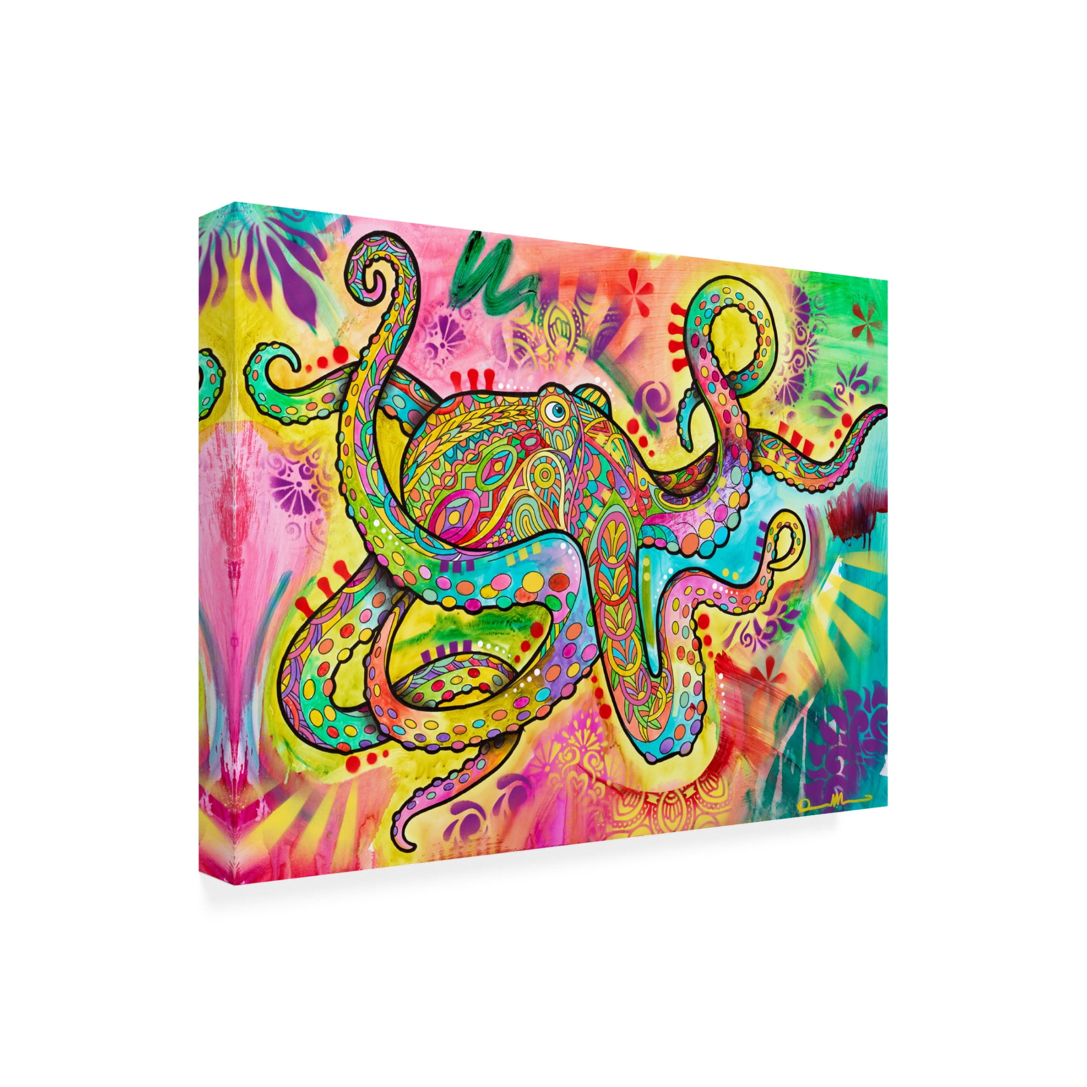 Canvas Wall Art - Dean Russo 'Spiritual Octopus' Wall Art for Living Room, Bedroom, or Office Décor by Trademark Fine Art - 32 x 24 Inches