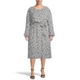 thumbnail image 1 of Anne Klein Womens Floral Midi Dress, Grey, Plus Size, 3X, 1 of 1