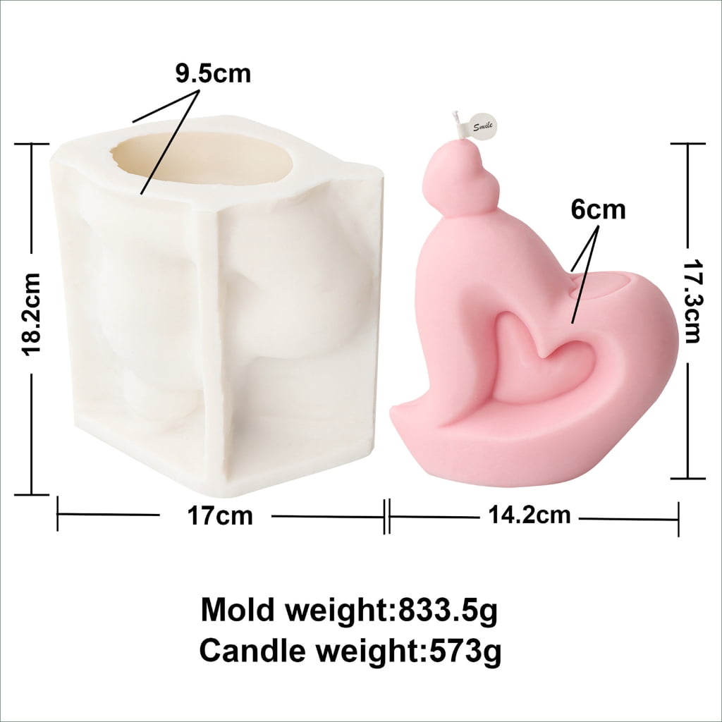 Silicone Candle Mould Heart Shaped Molds Cake Fondant Chocolate Mold Epoxy Casting Resin Moulds Food Grade Silicone